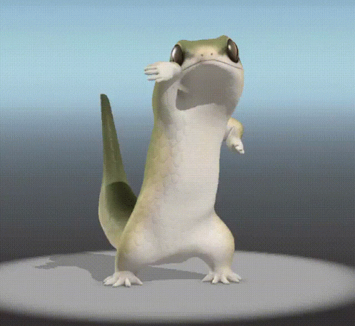 Dancing Lizard Inside Circle Spot GIF