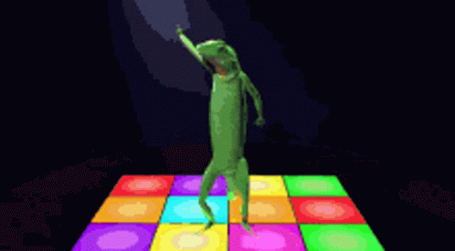 Dancing Lizard Inside Colorful Box Shape GIF