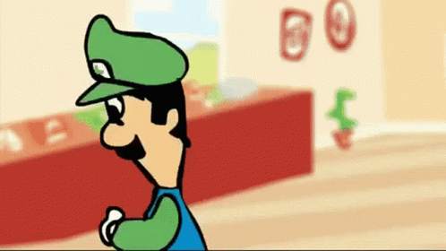 Dancing Luigi Close Eyes Pointing Left Right GIF
