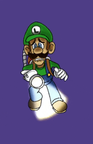Dancing Luigi Nervous Holding Flash Light GIF