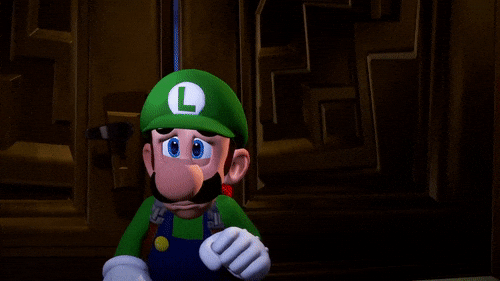 Dancing Luigi Shock Shakes Head GIF