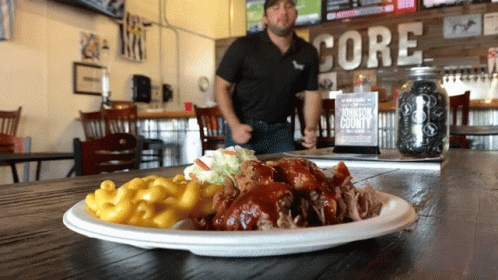 Dancing Man Approaching Barbeque Brisket GIF