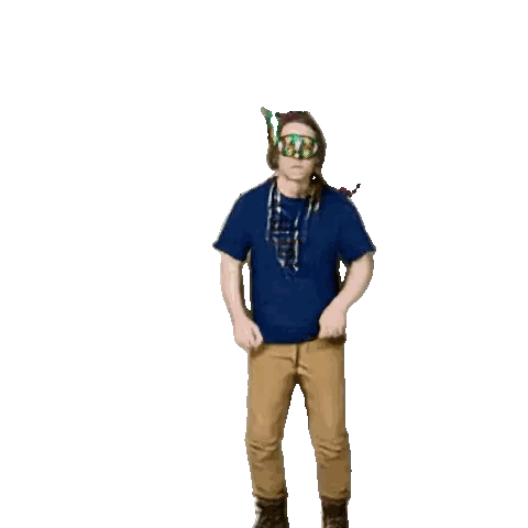 Dancing Man In Blue Shirt And Tan Pants