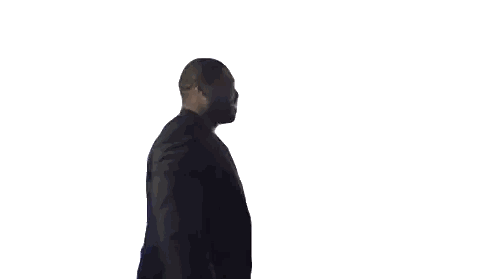 Dancing Man in Suit on White