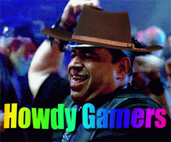 Dancing Man With Cowboy Hat Howdy Gamers GIF