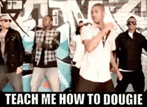 Dancing Men at Graffiti Wall Teach Me How to Dougie