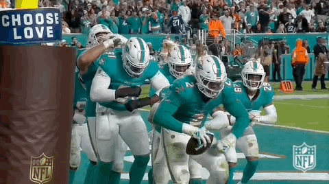 Dancing Miami Dolphins Players GIF