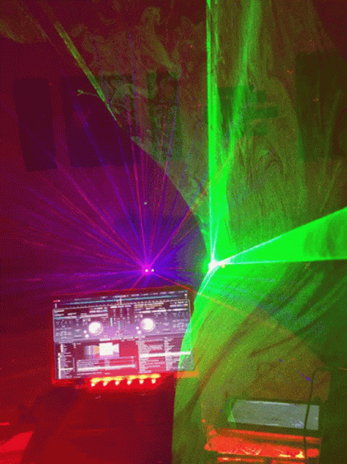 Dancing Neon Green Laser Lights GIF