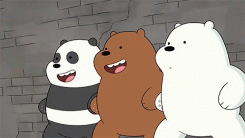 Dancing Panda Griz And Ice Bear In Line GIF