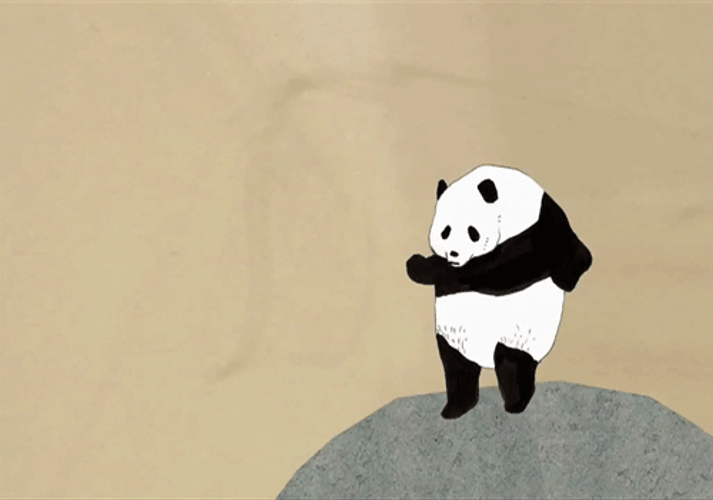 Dancing Panda In A Stone GIF