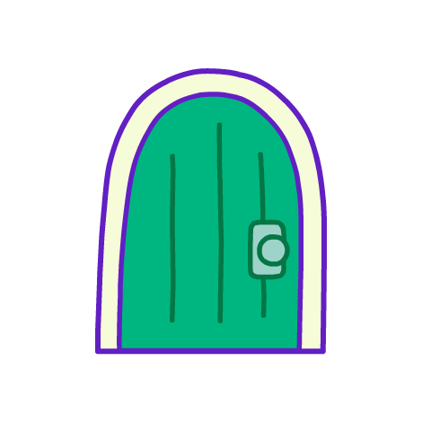 Dancing Pink Dino Open Door GIF