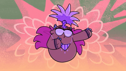 Dancing Potato With Violet Head Dress GIF