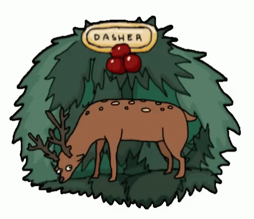 Dancing Reindeer Dasher Merry Christmas GIF