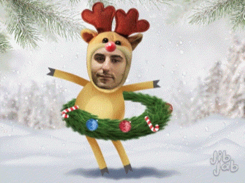 Dancing Reindeer Funny Face GIF
