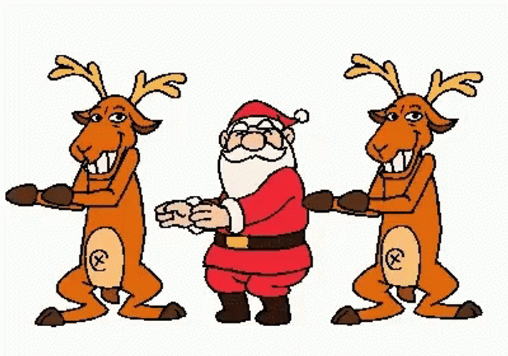 Dancing Santa Claus Reindeer GIF