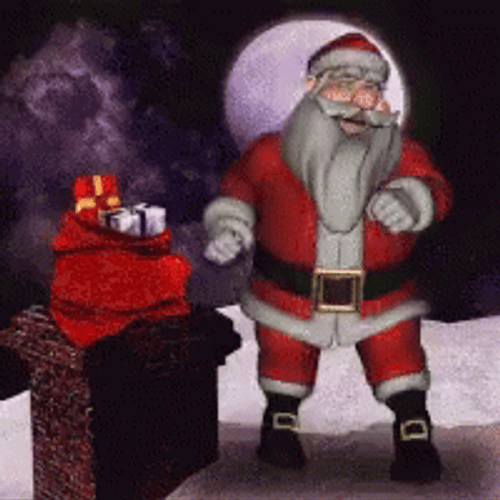 Dancing Santa Outer Space Animation GIF