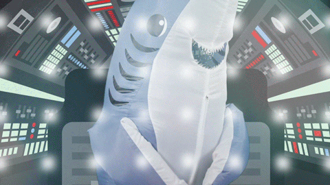 Dancing Shark On A Space Ship GIF