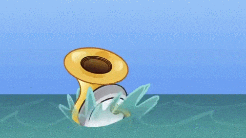 Dancing Shark Plays Trumpet GIF