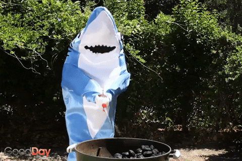 Dancing Shark Ready To Grill GIF