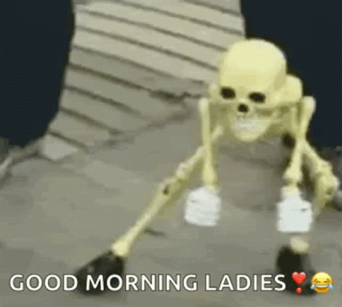 Dancing Skeleton Good Morning Halloween GIF