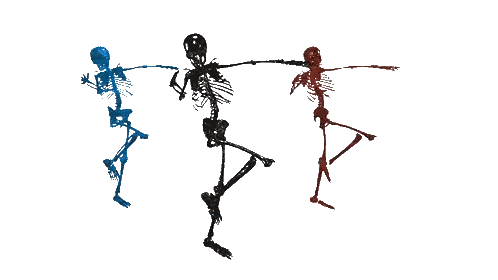 Dancing Skeletons in Different Colors