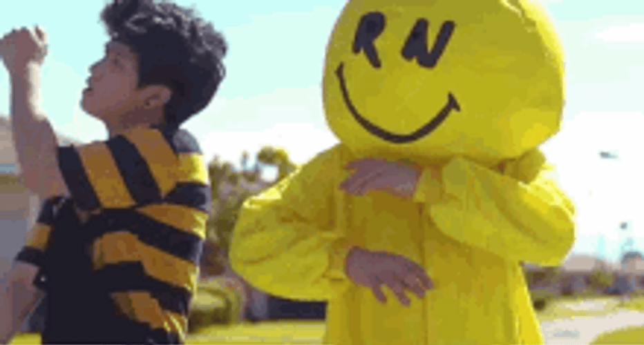 Dancing Smiley Emoji Mascot Niana And Kyle GIF