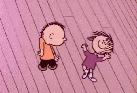 Charlie And Little Girl Dancing Snoopy Characters GIF