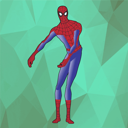 Dancing Spiderman Cartoon Flossing GIF 