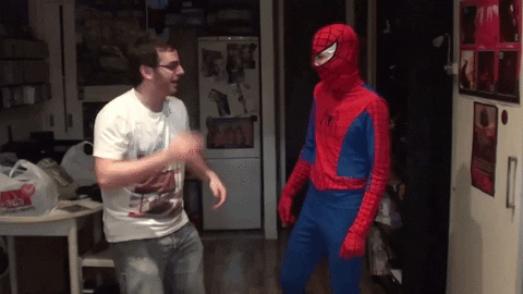 Dancing Spiderman Showdown Funny GIF