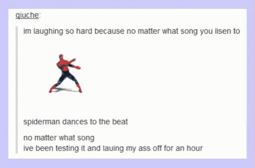 Dancing Spiderman Tumblr GIF