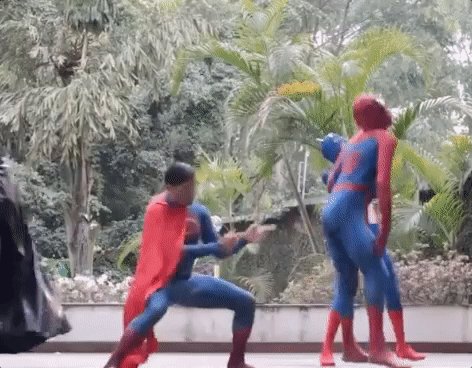 Dancing Spiderman Twerk Friends GIF