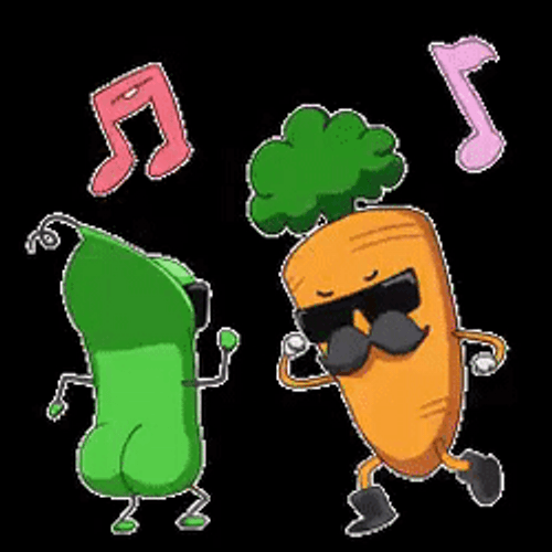 Dancing Spring Beans And Carrots GIF
