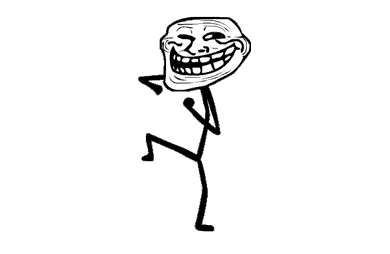 Dancing Stick Figure With Troll Meme Face GIF