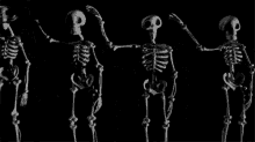 Dancing White Skeletons Salute GIF