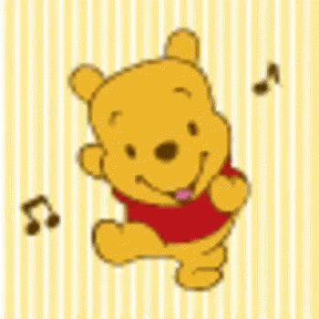 Dancing Winnie The Pooh With Music Notes GIF