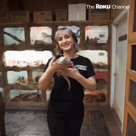 Dancing Woman Holding A Lizard GIF