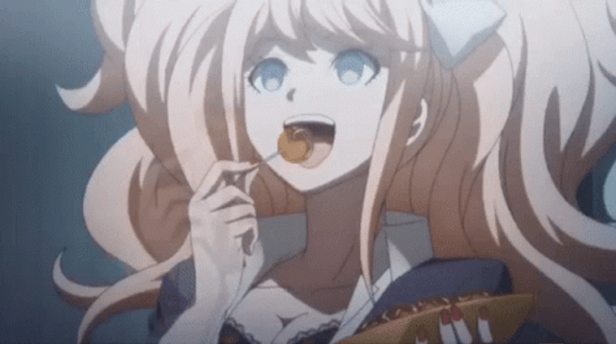Danganronpa Junko Eating Takoyaki GIF