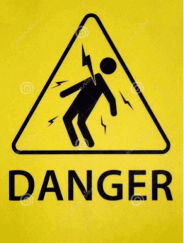 Danger Sign With Electrocution Silhouette