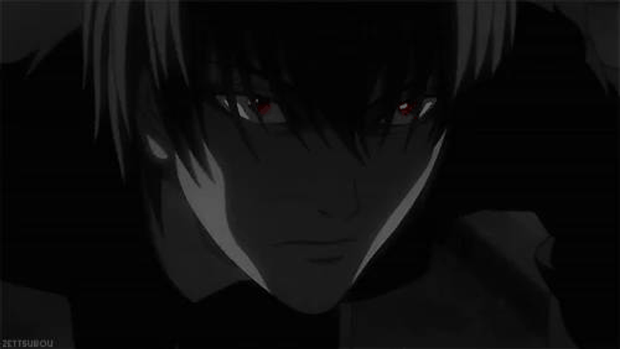 anime evil stare gif