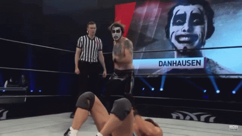 Danhausen Wrestling In Ring With Another Wrestler GIF