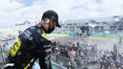 Daniel Ricciardo Spraying Champagne GIF