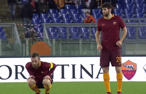 Daniele De Rossi And Federico Fazio Warming Up In Soccer Field GIF