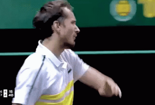Daniil Medvedev Angrily Smashing Racket GIF