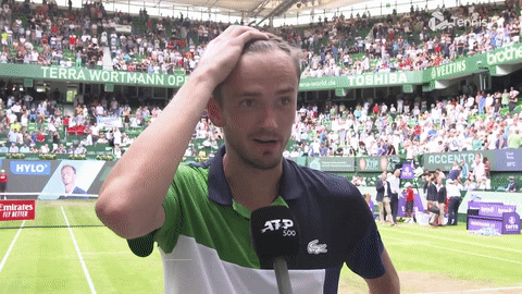 Daniil Medvedev Smiling Awkwardly GIF