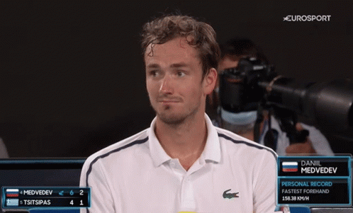 Daniil Medvedev Waving His Head GIF