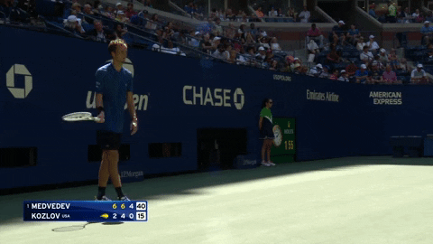 Daniil Medvedev Waving His Racket GIF