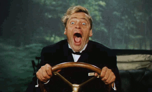 Danish Actor Dirch Passer Nervous Driving Fast GIF