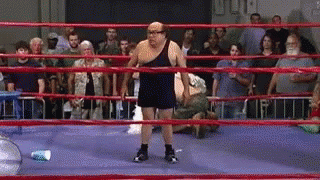 Wrestler Danny Devito Inside Boxing Ring GIF