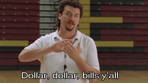 Danny Mcbride Imagine Throwing A Dollar Bills GIF