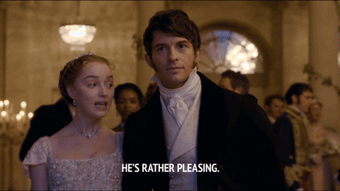 Daphney Bridgerton Saying He's Pleasing GIF